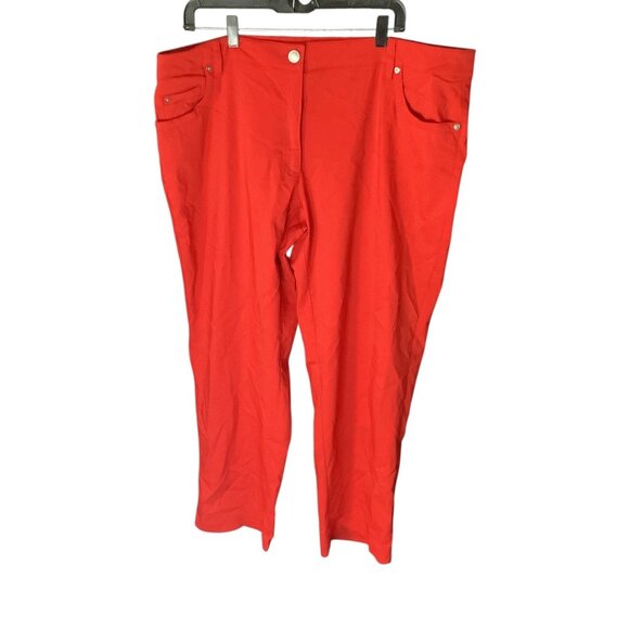 Zac & Rachel Womens Tapered Leg Ankle Pants Red 5 Pocket Design Plus Size 20W - Picture 1 of 16